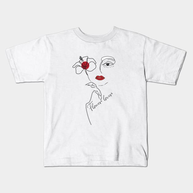 Women with flowers Kids T-Shirt by love shop store